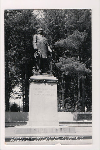 NE, NEBRASKA CITY - J Sterling Morton statue - RPPC - C06388