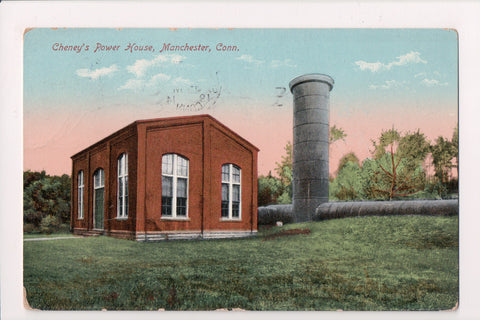 CT, MANCHESTER - Cheneys Power House, 1914 postcard - C06596