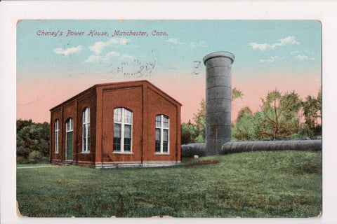 CT, Manchester - Cheneys Power House, 1914 postcard - C06596