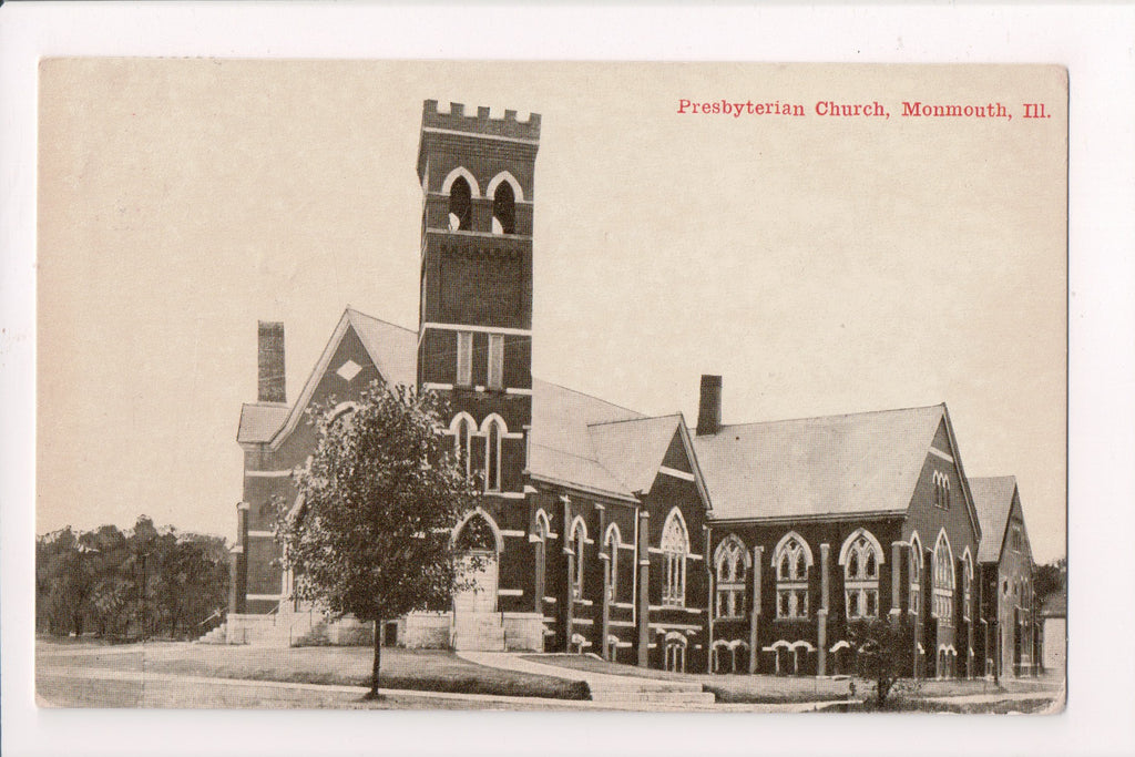 IL, MONMOUTH - PRESBYTERIAN CHURCH - @1913 vintage postcard - C08111