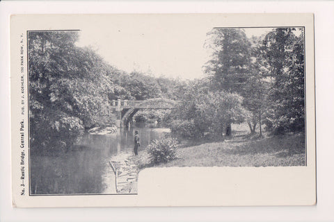 NY, NEW YORK CITY - Central Park scene, man, bridge- C08114