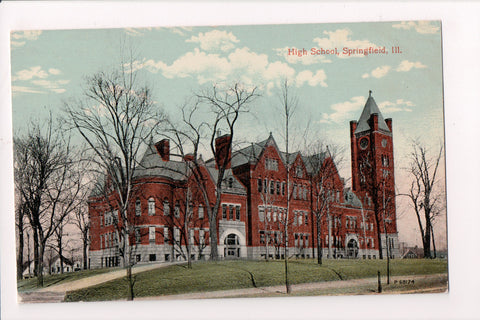 IL, Springfield - HIGH SCHOOL - vintage postcard - C08194