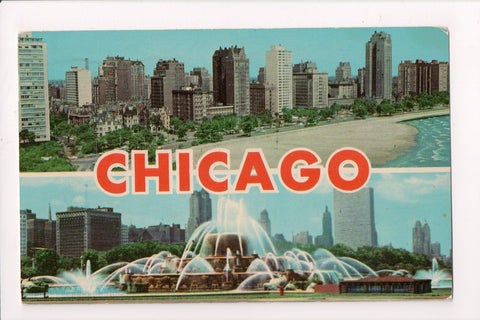 IL, CHICAGO - GREETINGS from multi view - @1966 postcard - C08237
