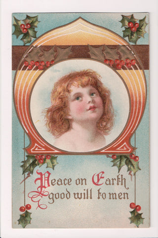 Xmas postcard - Christmas - Head shot of small child - C08389