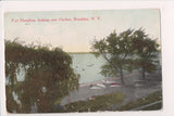 NY, BROOKLYN - Fort Hamilton looking over harbor postcard - C08470