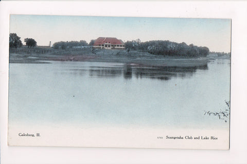 IL, GALESBURG - SOANGETAHA CLUB and LAKE RICE - postcard - C08683