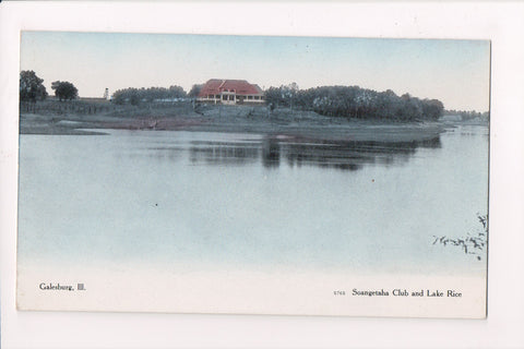 IL, Galesburg - SOANGETAHA CLUB and LAKE RICE - postcard - C08683