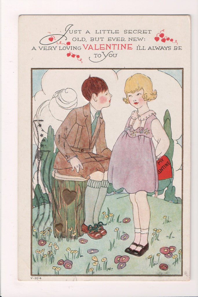 Valentine postcard - Just a little secret - v204 - C08758