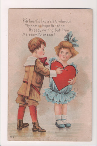 Valentine postcard - Her Heart is like a slate - Nash - C08759