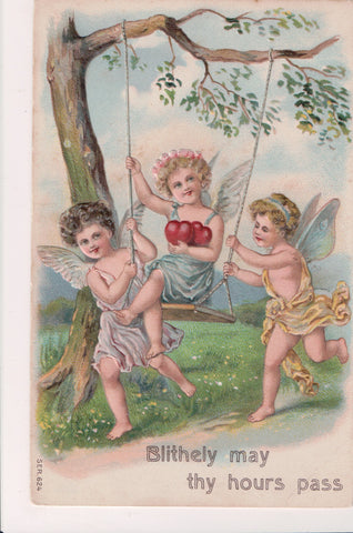 Valentine postcard - Blithely may thy hours pass - swing - C08774