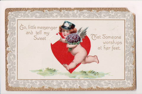 Valentine postcard - Little boy Messenger cupid - Tuck - C08777