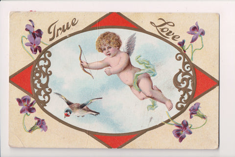 Valentine postcard - True Love - flying boy angel - C08778