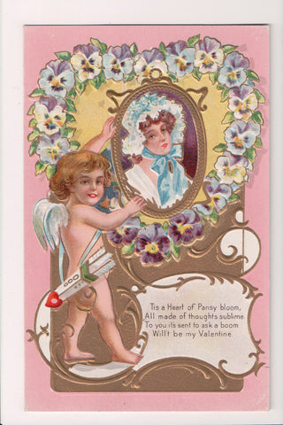Valentine postcard - Heart of Pansy Bloom - C08779