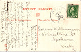 New Year - Greetings - boy delivering box and flowers postcard - C17020