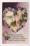 Valentine postcard - Angel mailman - C17028