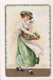 St Patrick - St Patricks Day - young woman - Clapsaddle - C17072
