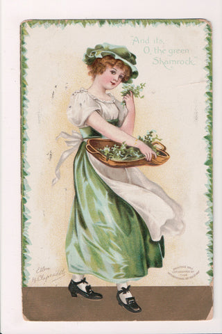 St Patrick - St Patricks Day - young woman - Clapsaddle - C17072