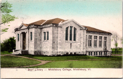VT, MIDDLEBURY - Star Library - Middlebury College - 1906 postcard - C17203