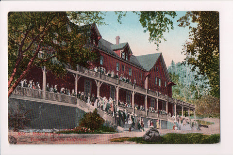 CA, Yosemite Valley - Hotel El Portal - large gathering on porches - C17204