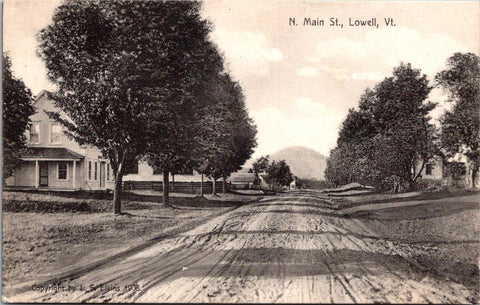 VT, Lowell - N Main St - 1910 Geo E Curtis postcard - C17368