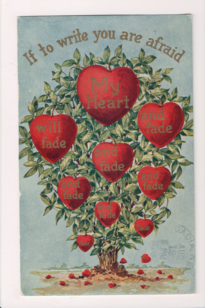 Valentine postcard - tree with red hearts - C17479