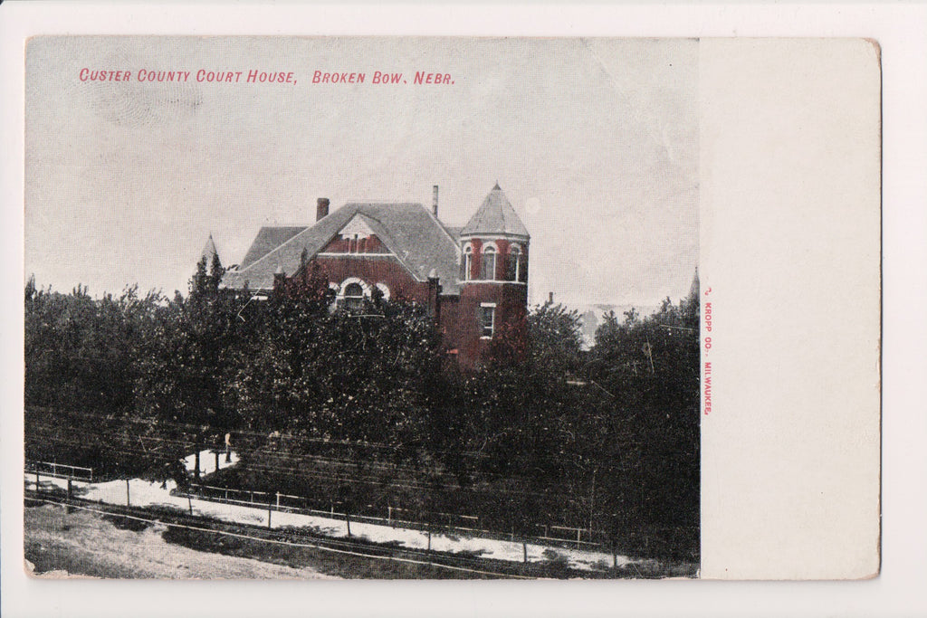 NE, BROKEN BOW - Court House, Custer County - old postcard - C17607