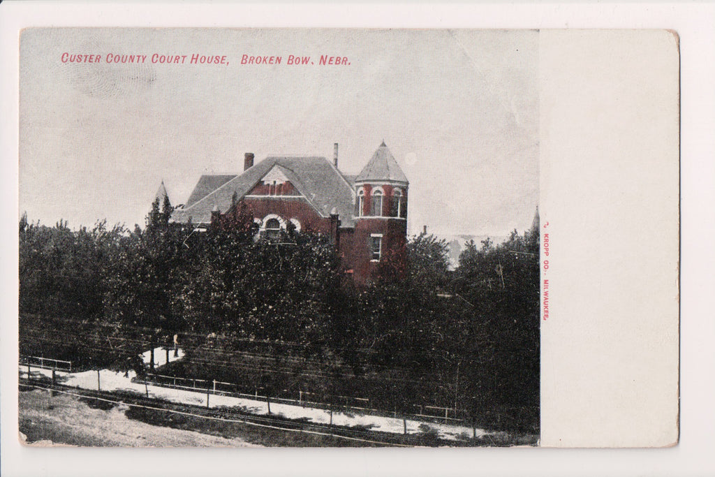NE, Broken Bow - Court House, Custer County - old postcard - C17607