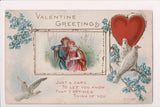 Valentine postcard - Greeting - White Doves - C17619