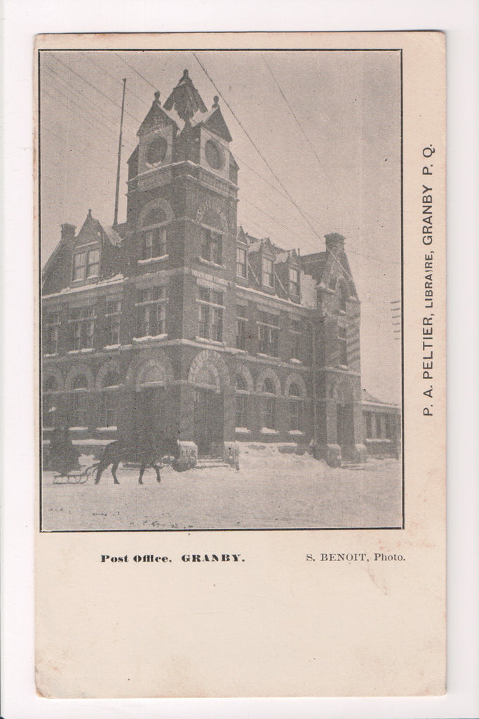 Canada - Granby, QC - Post Office - horse drawing a small sleigh - W01055
