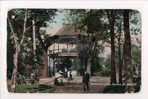 Canada - St John, NB - King Square Bandstand people @1909 - G06131