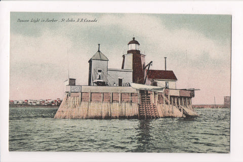 Canada - St John, NB - Beacon Light / Lighthouse close up postcard