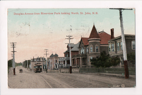 Canada - ST JOHN, NB - Douglas Ave - @1909 postcard - R00521