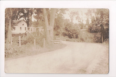 Canada - Asbestos, QUE - residence, sign on tree - RPPC - w01802