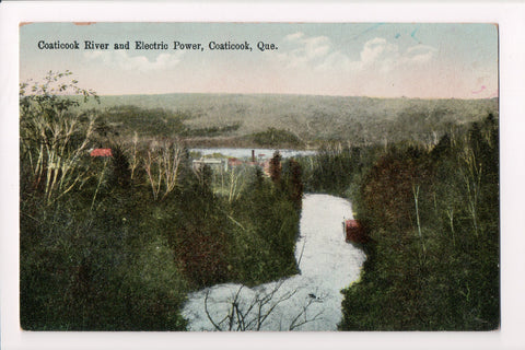 Canada - Coaticook, QUE - Electric Power and Coaticook River postcard - F11065