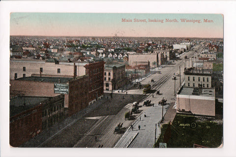 Canada - WINNIPEG, MB - Main St, W Johnston and Co - @1911 postcard - G03388