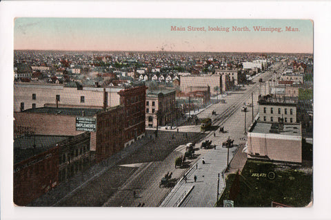 Canada - Winnipeg, MB - Main St, W Johnston and Co - @1911 postcard - G03388
