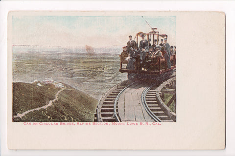 CA, ALTADENA - Mount Lowe RR, car of people on circular bridge - A17039