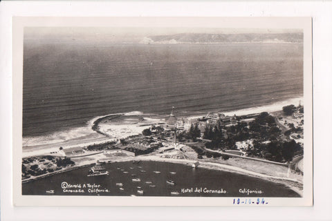 CA, Coronado - Hotel del Coronado and area Birds Eye - Taylor RPPC - A07069