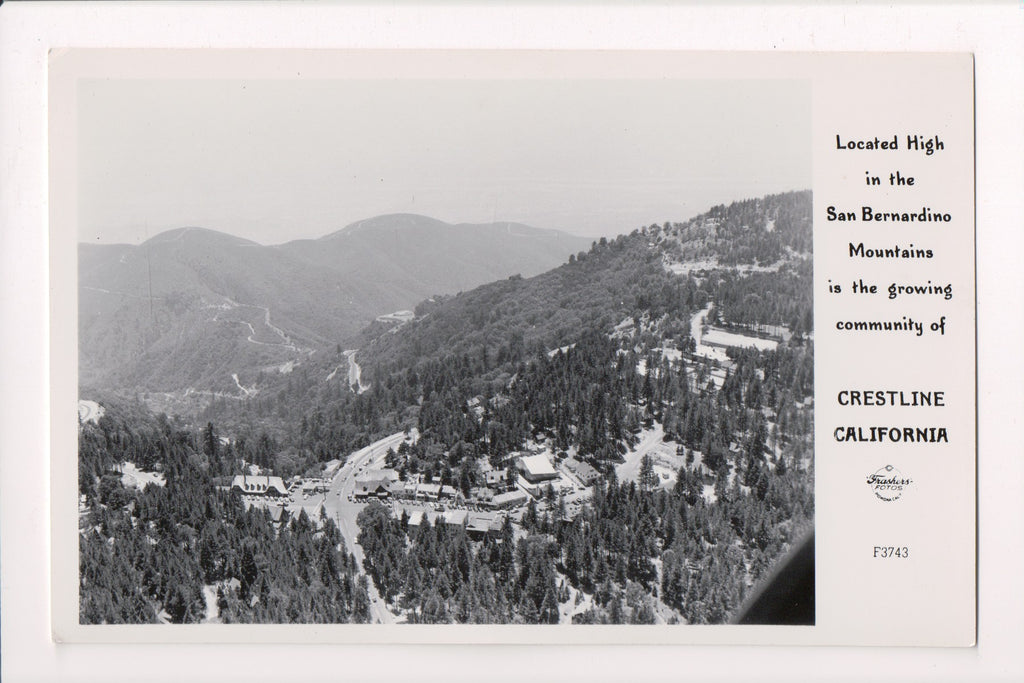 CA, Crestline - Aerial view of Crestline Community - RPPC - C17438