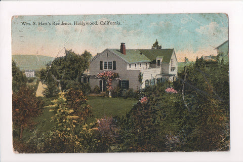 CA, Hollywood - Wm S Harts Residence - @1924 - 605301 - postcard **DAMAGED / AS