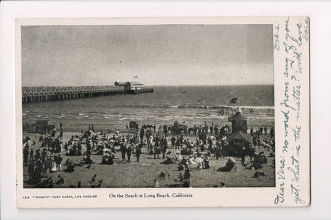 CA, Long Beach - Beach, pier, horse and buggy, bath house @1906 - B08079
