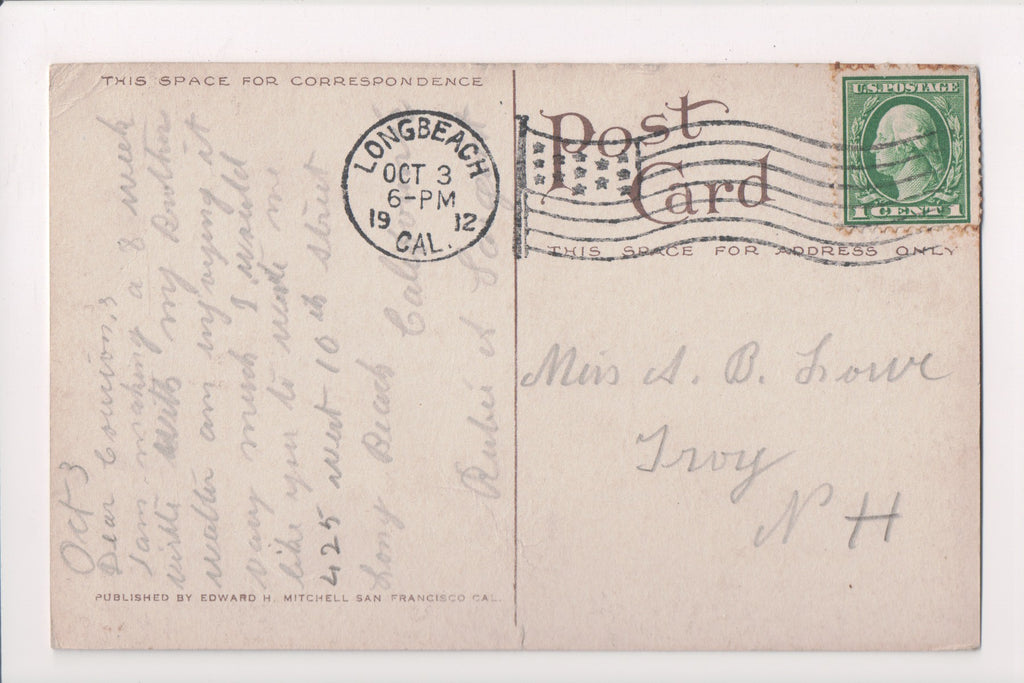 pm FLAG KILLER - CA, LONGBEACH - 1912 cancel - D07021