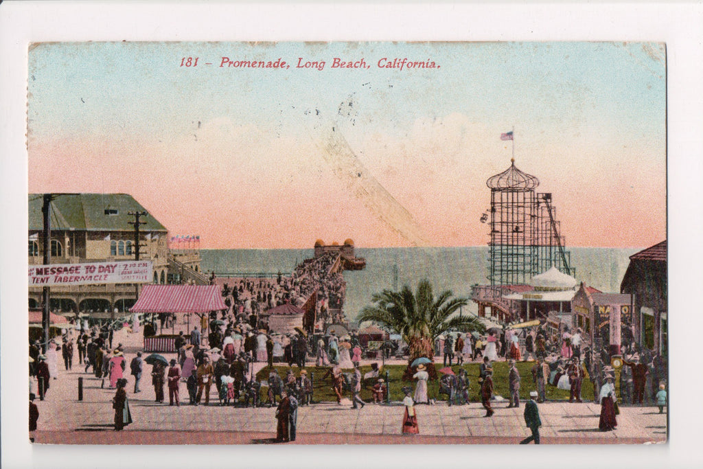CA, Long Beach - Promenade - Edward H Mitchell postcard No 181 - D07021