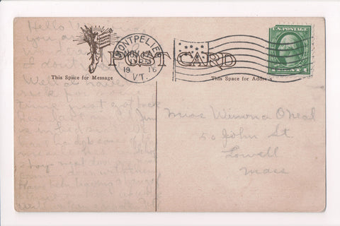 pm FLAG KILLER - VT, MONTPELIER - 1916 cancel - B11188