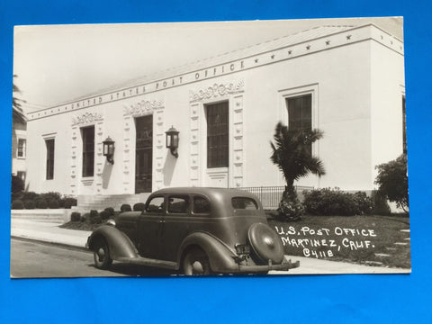 CA, MARTINEZ - US Post Office RPPC car 96L301 license plate - A10126