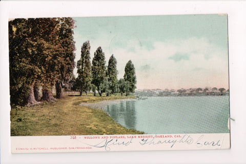 CA, OAKLAND - Lake Merritt and shoreline - @1907 Mitchell postcard - B06157
