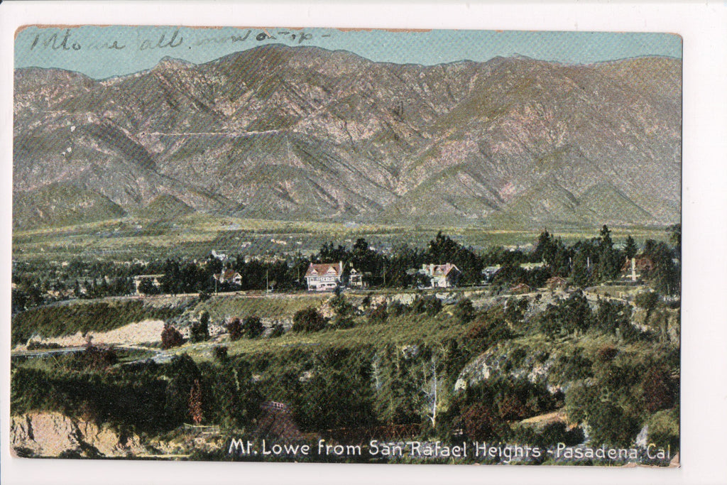 CA, PASADENA - Mt Lowe from San Rafael Heights @1907 (original SOLD) w01531