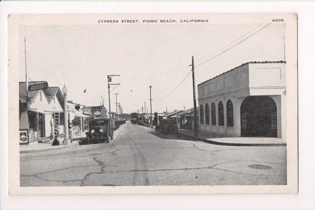 CA, PISMO BEACH - Cypress St, Groceries sign on left (original SOLD) M-0053