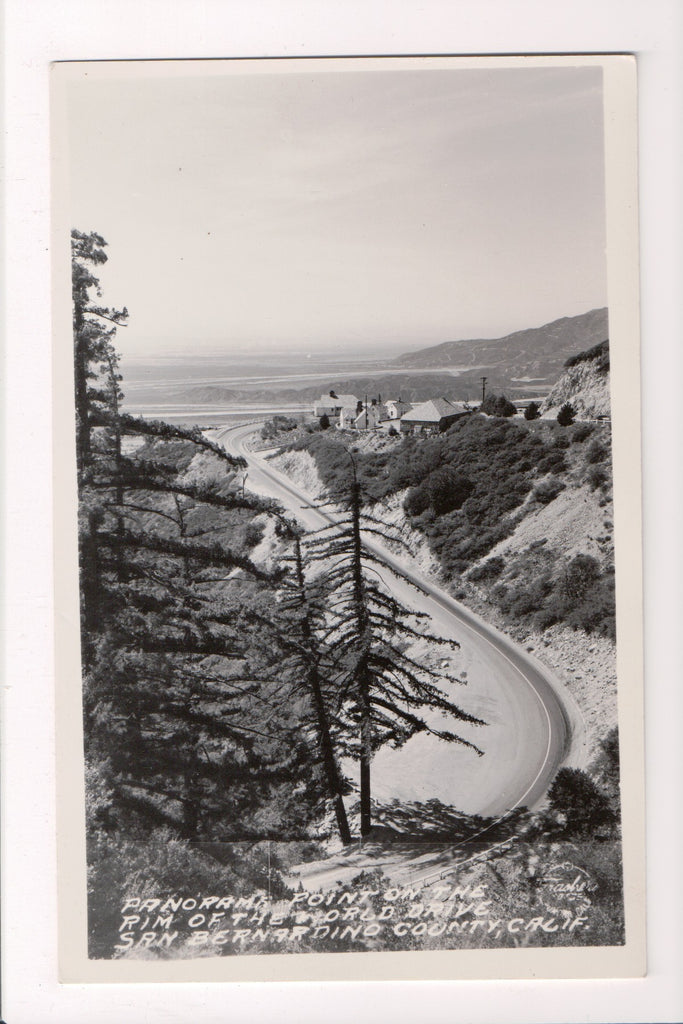 CA, SAN BERNARDINO COUNTY - rim of the World Drive aerial - RPPC - G06085