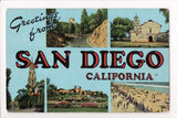 CA, San Diego - Greetings from, Large Letter postcard - CR0509